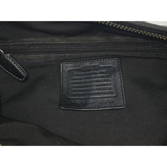 Coach Legacy Black Gray Signature Logo Purse Jacquard Duffle Shoulder Bag Tass - Picture 13 of 16